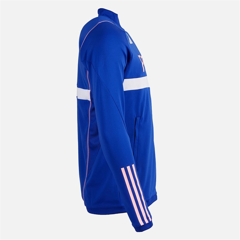 adidas Herre FFR Team Frankrig Track Jakke Semi Lucid Blue - Billede 4