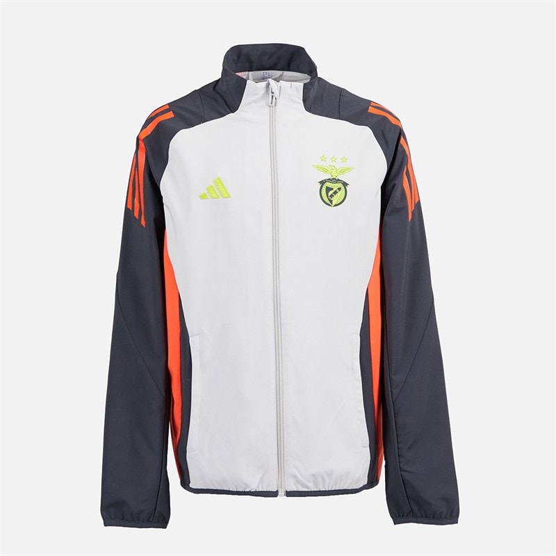 adidas Junior Drenge SLB Benfica Præsentationsjakke Lys Solid Grå/Semi Solar Orange Lgh Solid Grey/Semi Solar Orange - Billede 1