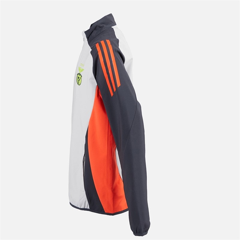 adidas Junior Drenge SLB Benfica Præsentationsjakke Lys Solid Grå/Semi Solar Orange Lgh Solid Grey/Semi Solar Orange - Billede 3