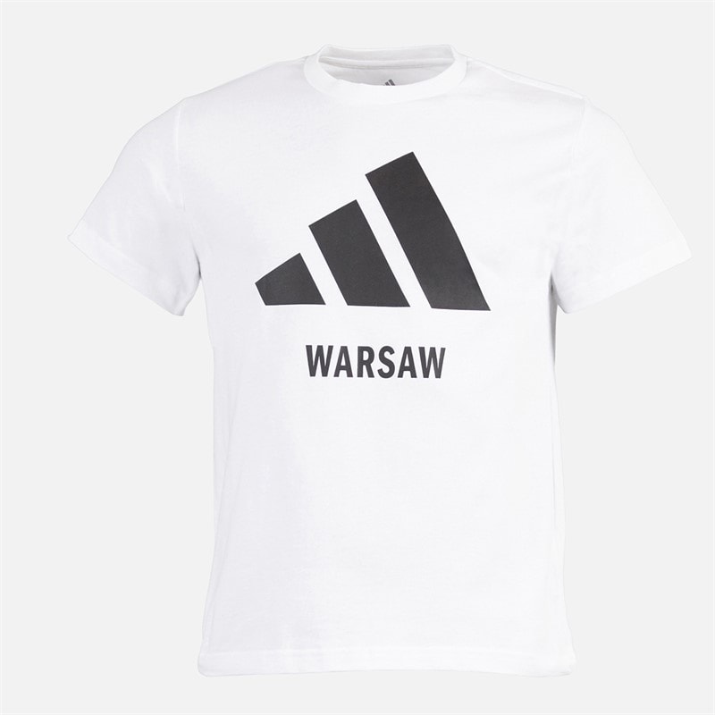adidas Herre Warszawa Grafik T Shirt Hvid