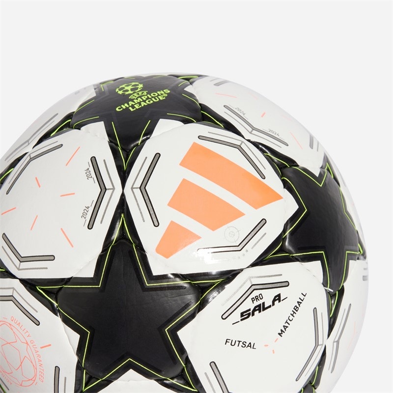 adidas UEFA Champions League 24/25 Pro Sala Match Futsal (FIFA Quality Pro Certificeret) Hvid/Sort/Platinum Metallic/Team Solar Yellow - Billede 3