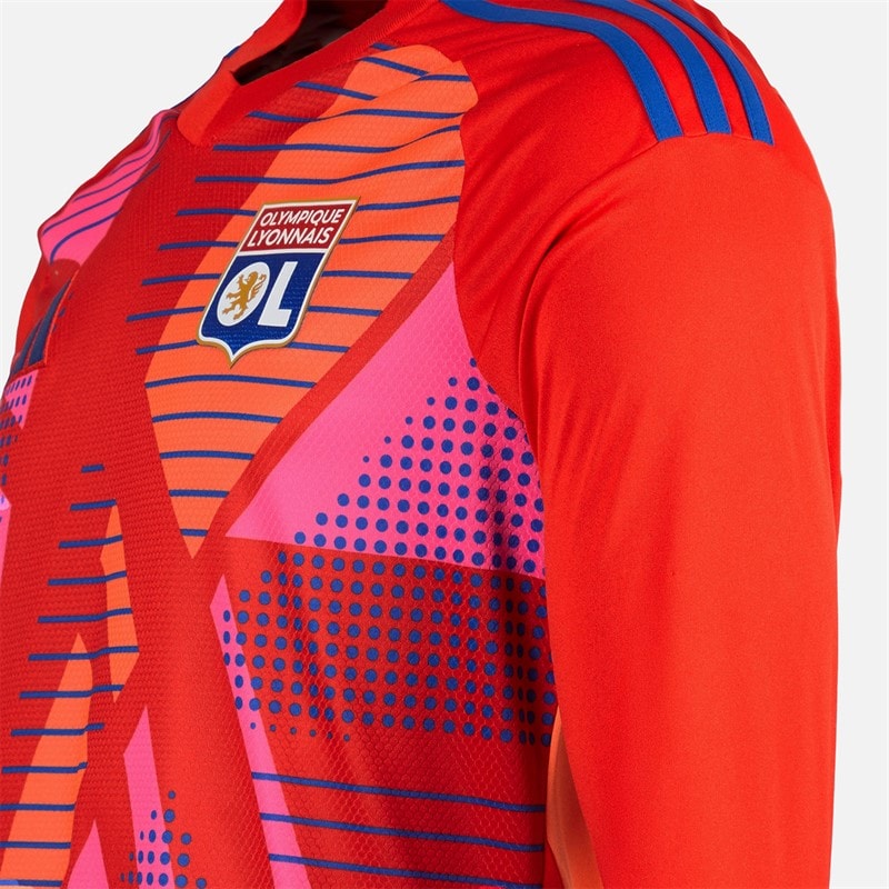 adidas Herre OL Olympique Lyon 24/25 Målmands Trøje Langærmet Rød - Billede 3