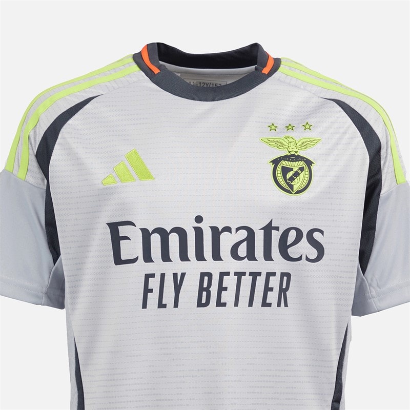 adidas Junior Drenge SLB Benfica 24/25 tredje trøje Light Solid Grey - Billede 4