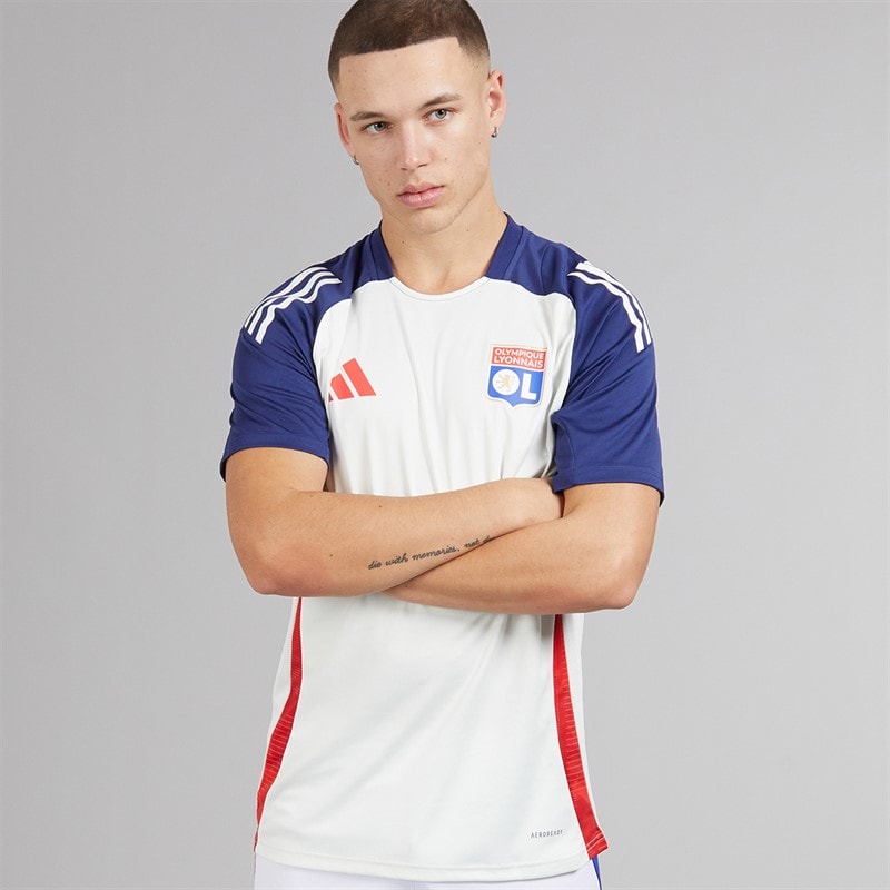 adidas Herre OL Olympique Lyon Træningstrøje White Tint/Midnight Indigo/Bright Red