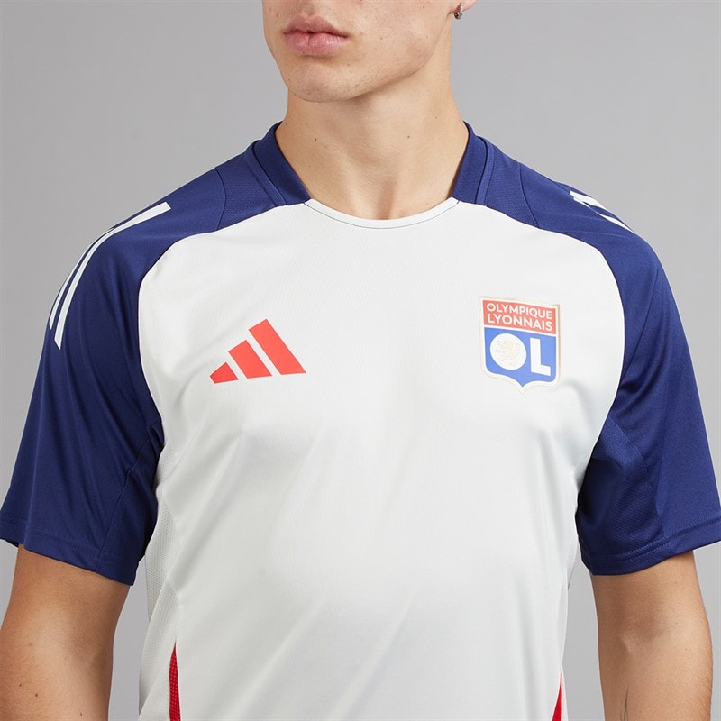 adidas Herre OL Olympique Lyon Træningstrøje White Tint/Midnight Indigo/Bright Red - Billede 3