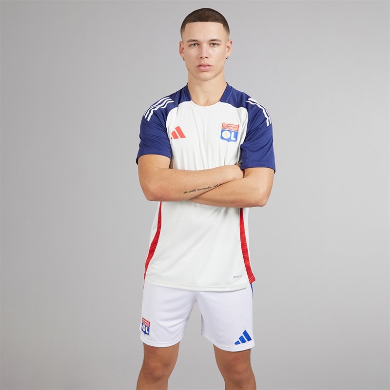 adidas Herre OL Olympique Lyon Træningstrøje White Tint/Midnight Indigo/Bright Red - Billede 4