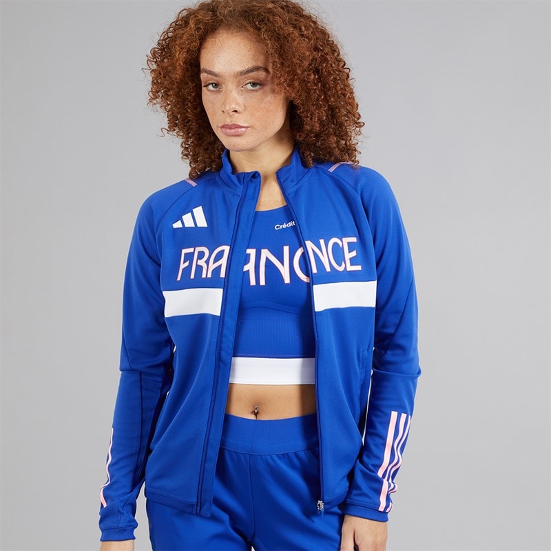 adidas Dame FFR Frankrig Track Jakke Semi Lucid Blue - Billede 1