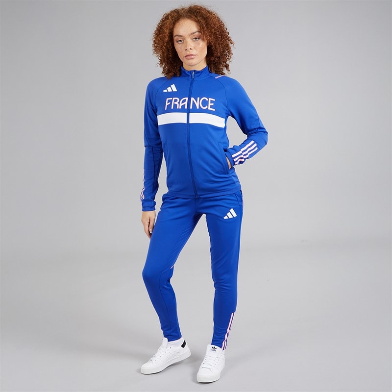 adidas Dame FFR Frankrig Track Jakke Semi Lucid Blue - Billede 4