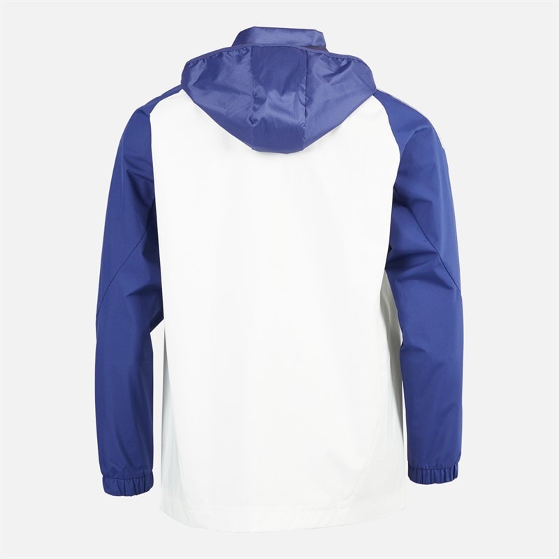 adidas Herre OL Olympique Lyon All Weather Jakke White Tint/Midnight Indigo/Bright Red - Billede 2