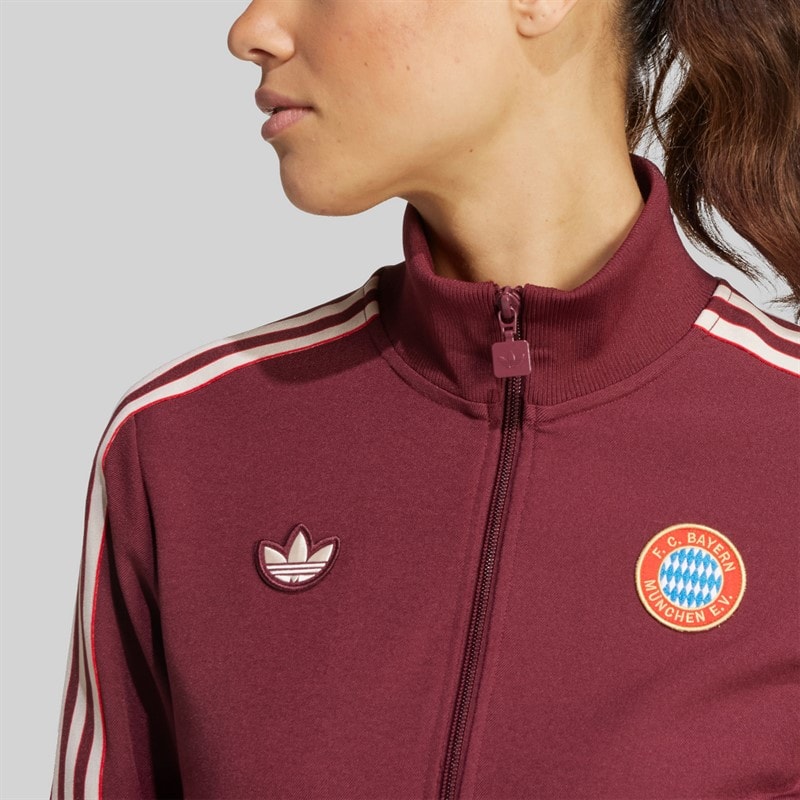 adidas Dame FCB FC Bayern München Icon Træningsjakke Shadow Red - Billede 4