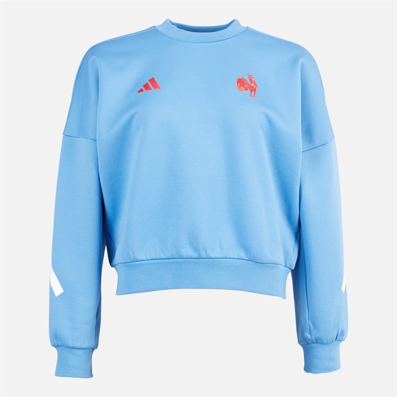 adidas Dame FFR Frankrig Rugby Z.N.E. Rejse Sweatshirt Focus Blue - Billede 1
