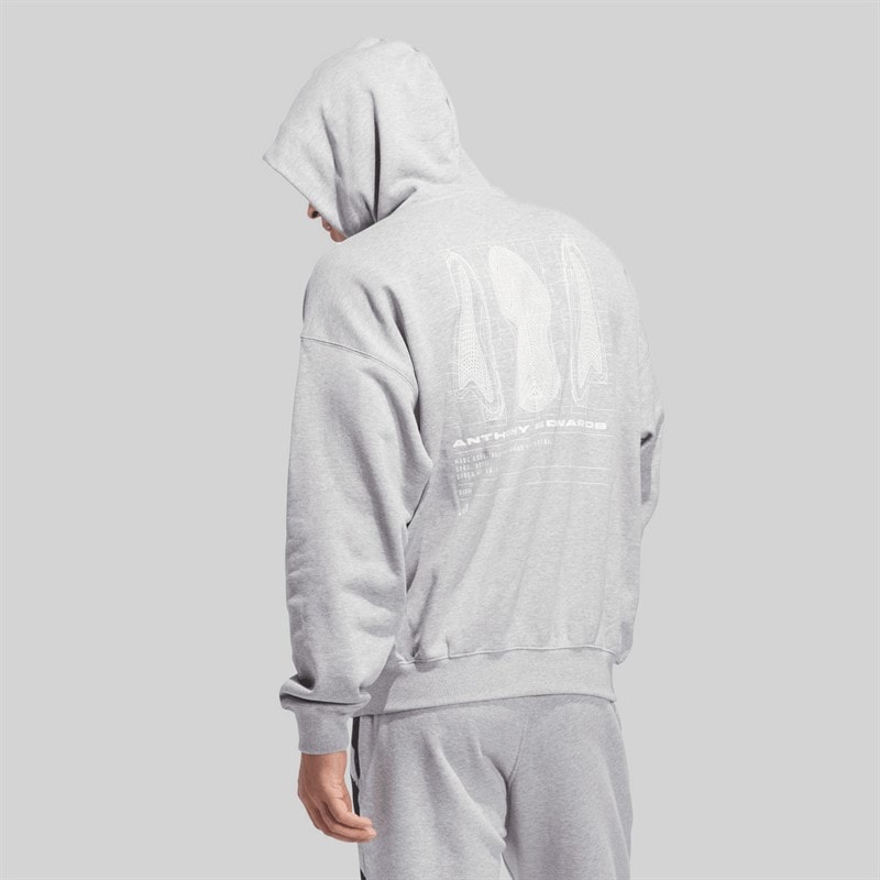 adidas Herre Ant Edwards Grafisk Hættetrøje Medium Grey Heather - Billede 1