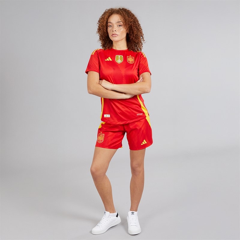 adidas Dame FEF Spanien Dame 24/25 Autentiske Hjemme Shorts Better Scarlet - Billede 4