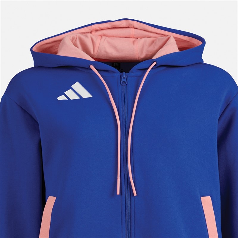 adidas Dame FFR Team Frankrig Hættetrøje Semi Lucid Blue - Billede 3