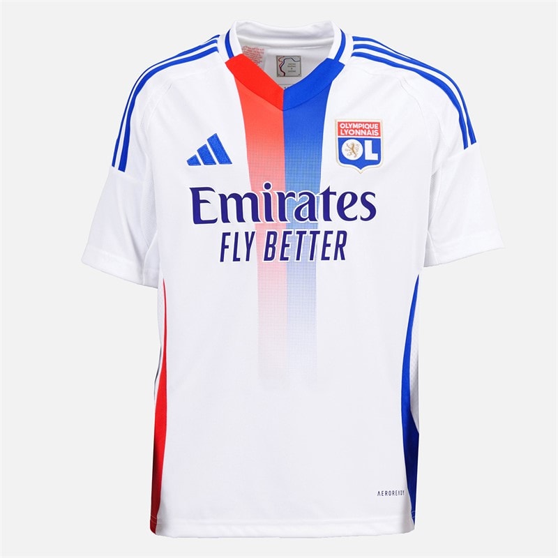 adidas Junior Drenge OL Olympique Lyon 24/25 hjemme trøje Hvid