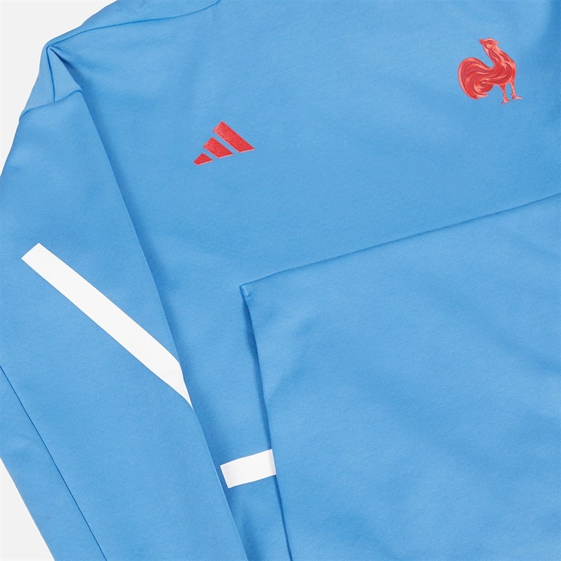 adidas Herre FFR Frankrig Rugby Z.N.E. Rejse Hættetrøje Focus Blue - Billede 2