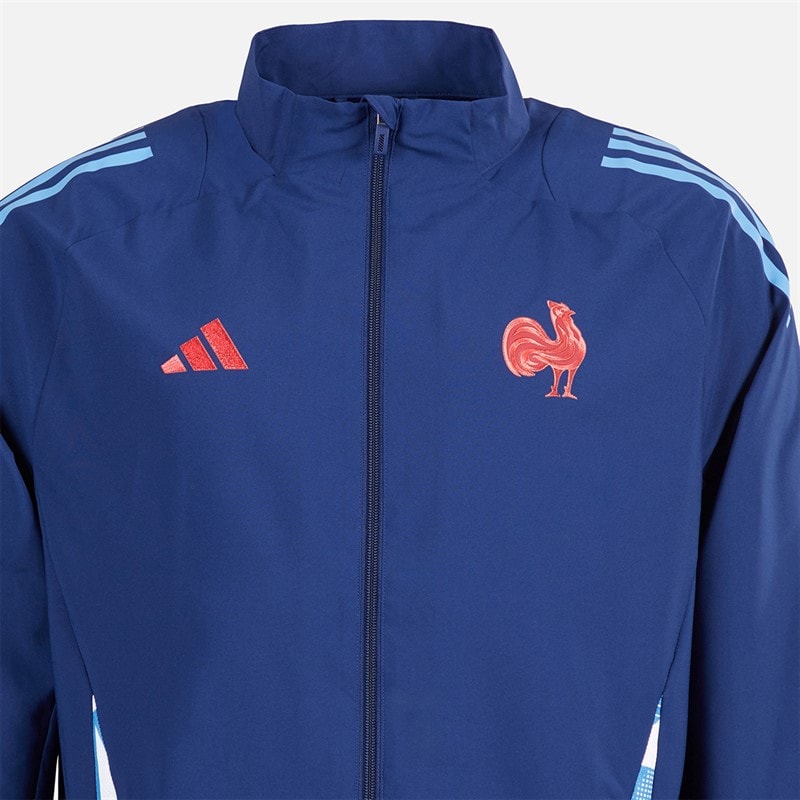 adidas Herre FFR Frankrig Rugby Præsentationsjakke Dark Blue - Billede 3