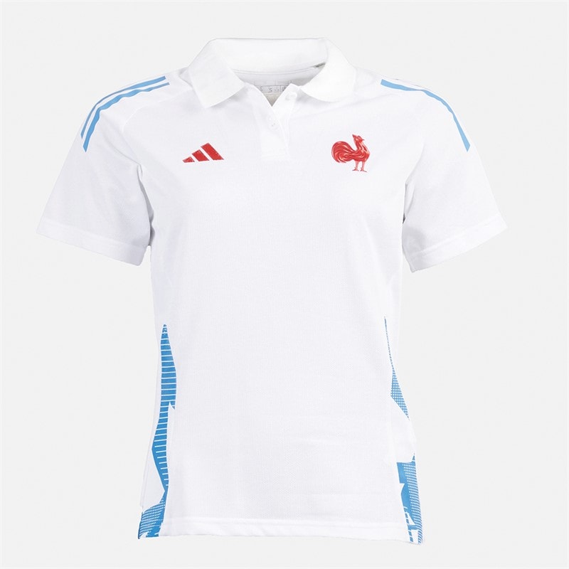 adidas Dame FFR Frankrig Rugby Trænings Polo Hvid