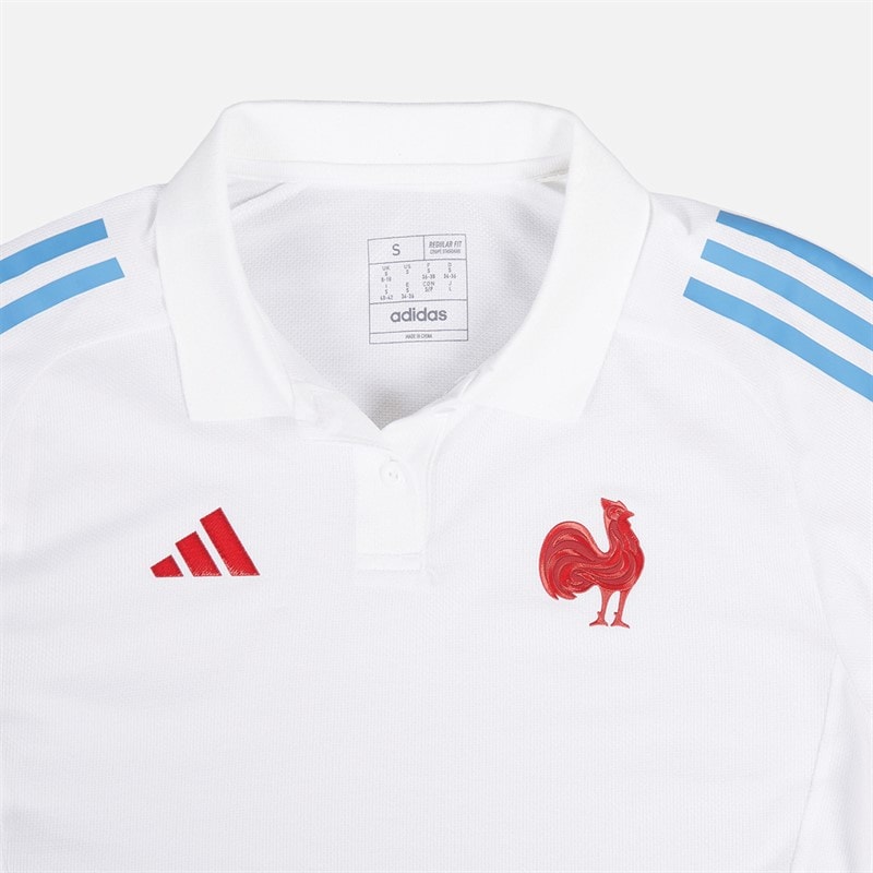 adidas Dame FFR Frankrig Rugby Trænings Polo Hvid - Billede 4