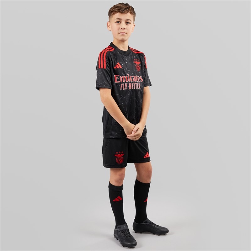 adidas Junior Drenge SLB Benfica 24/25 Udebanedragt Sort - Billede 1