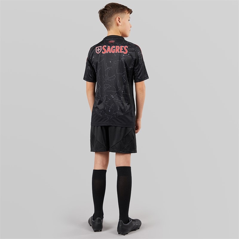 adidas Junior Drenge SLB Benfica 24/25 Udebanedragt Sort - Billede 2