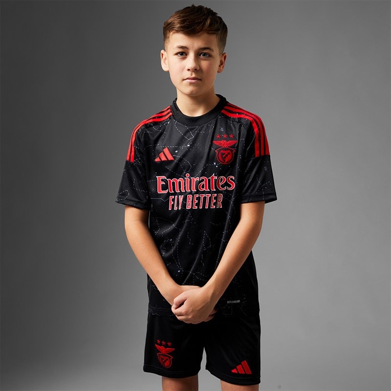 adidas Junior Drenge SLB Benfica 24/25 Udebanedragt Sort - Billede 3