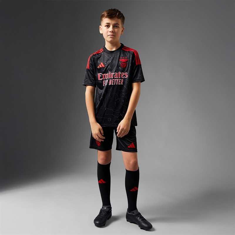 adidas Junior Drenge SLB Benfica 24/25 Udebanedragt Sort - Billede 4