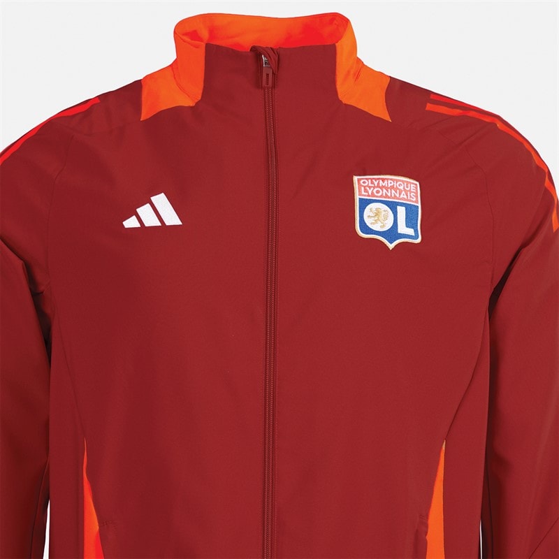 adidas Herre OL Olympique Lyon Præsentationsjakke Team Power Red 2 - Billede 3