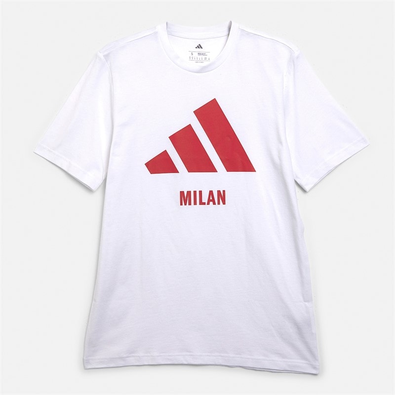 adidas Herre Milan Grafisk T-shirt Hvid - Billede 1