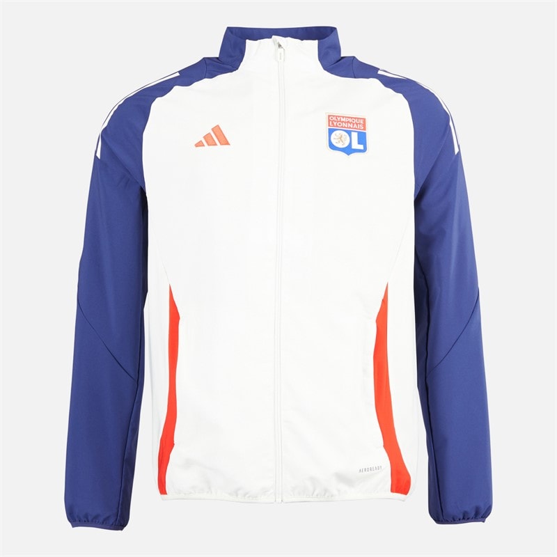 adidas Herre OL Olympique Lyon Præsentationsjakke White Tint/Midnight Indigo/Bright Red - Billede 1