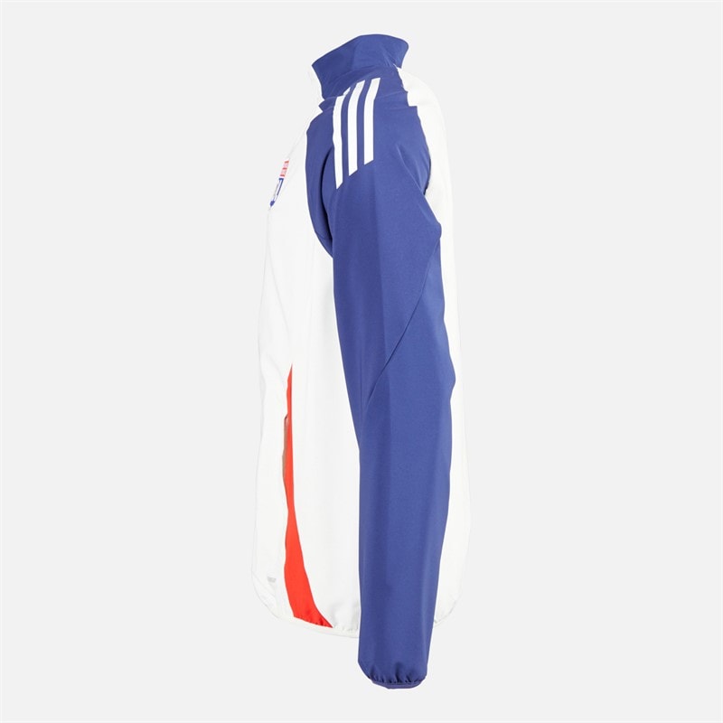 adidas Herre OL Olympique Lyon Præsentationsjakke White Tint/Midnight Indigo/Bright Red - Billede 3