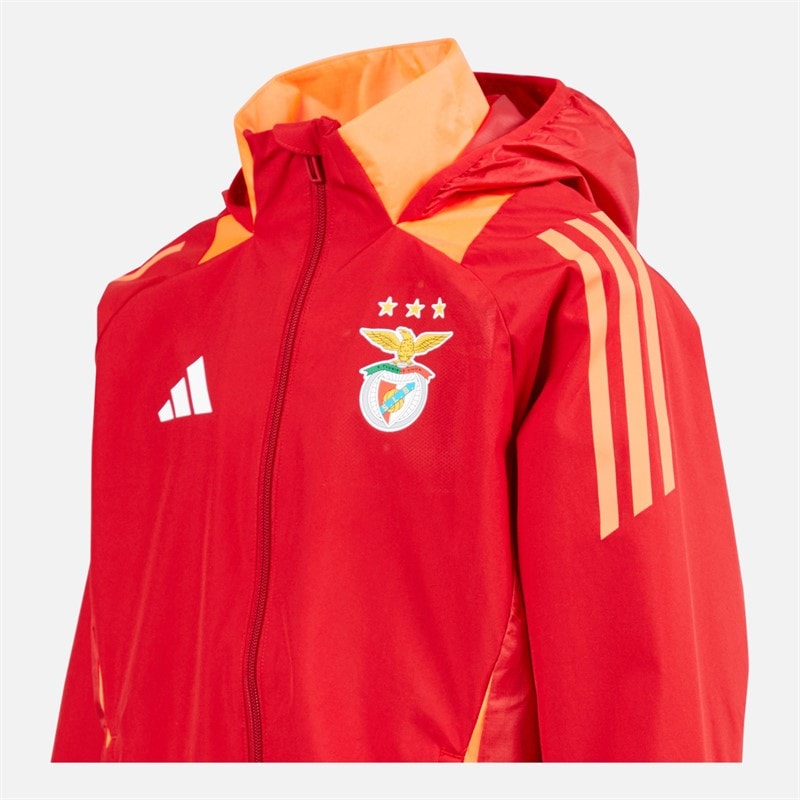 adidas Junior Drenge SLB Benfica Allweather Jakke Team Power Red 2 - Billede 4