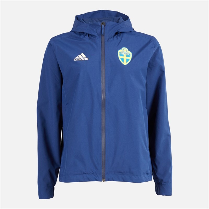 adidas Dame SVFF Sverige Vandtæt Storm Jakke Team Navy Blue/Easy Yellow