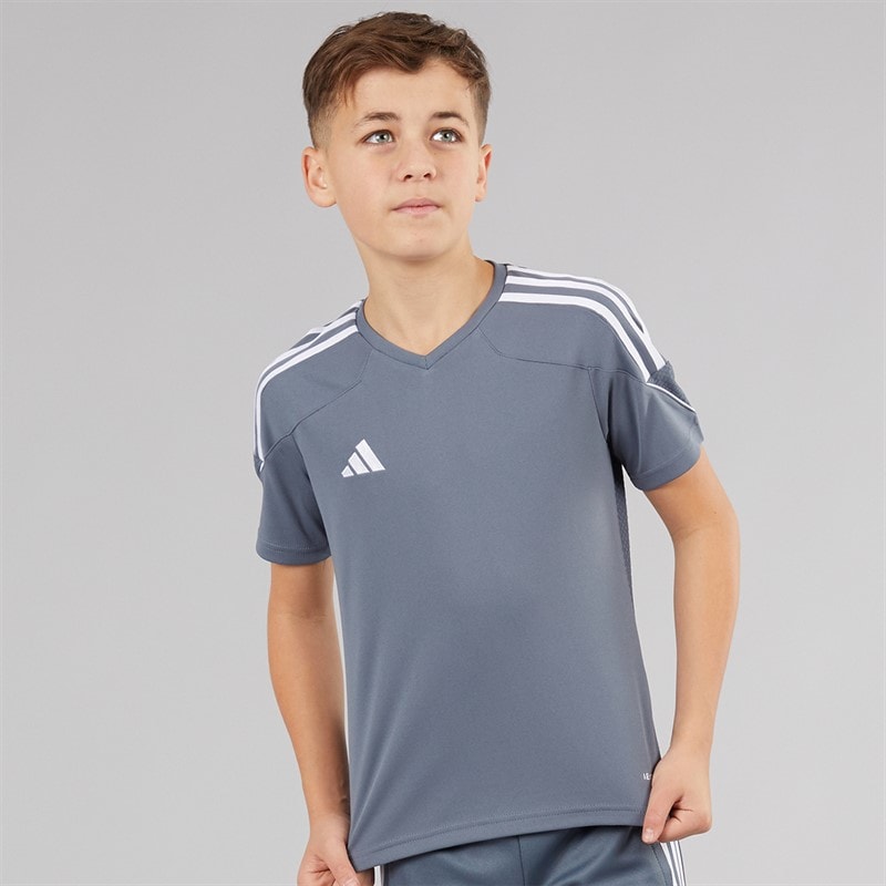 adidas Børne Junior Tiro 23 League T Shirt Team Onix/Hvid - Billede 1