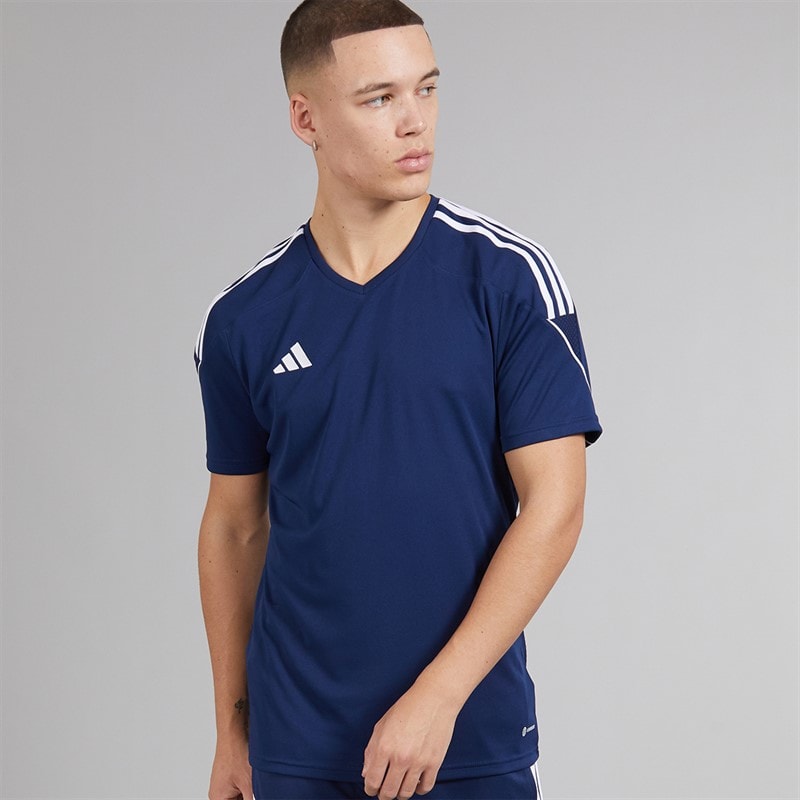 adidas Herre Tiro 23 League T-shirt Team Navy Blue/Hvid - Billede 1