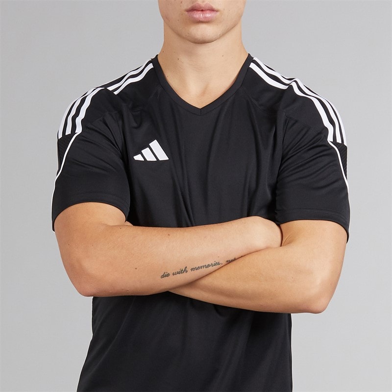 adidas Herre Tiro 23 League T-shirt Sort/Hvid - Billede 3