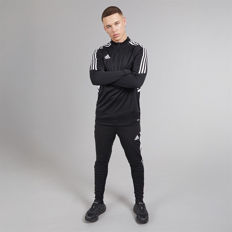 adidas Herre Condivo 22 1/4 lynlås træningstop Sort/Hvid - Billede 4