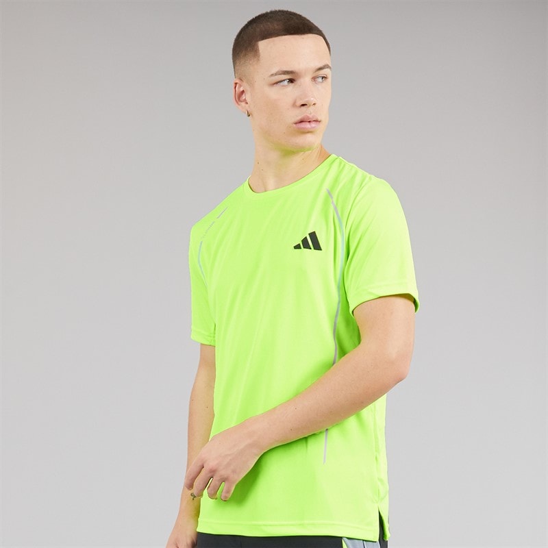 adidas Herre Tech Beklædning Farveblok Trænings T-shirt Lucid Lemon - Billede 1