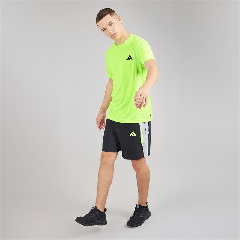 adidas Herre Tech Beklædning Farveblok Trænings T-shirt Lucid Lemon - Billede 4