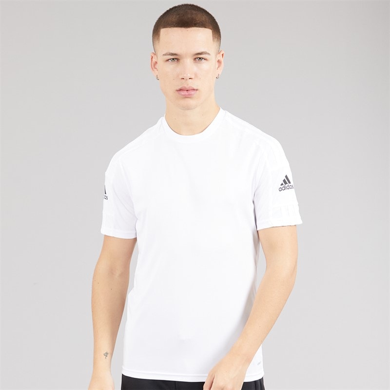 adidas Herre Squadra 21 T-shirt Hvid/Hvid/Sort - Billede 1