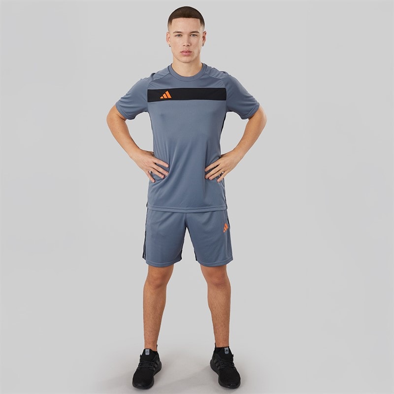 adidas Herre Tiro 25 Essentials T-shirt Team Onix/Super Orange - Billede 4