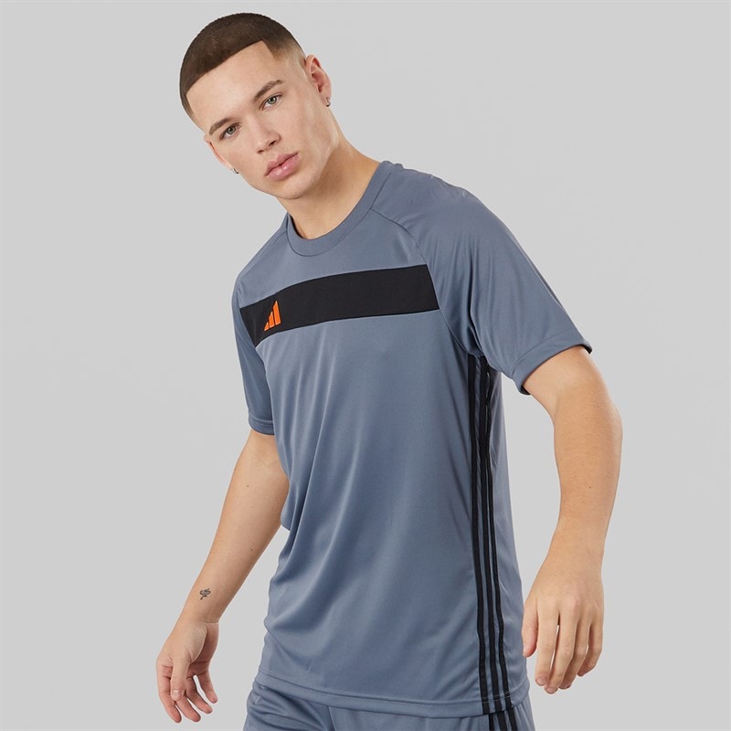 adidas Herre Tiro 25 Essentials T-shirt Team Onix/Super Orange - Billede 5
