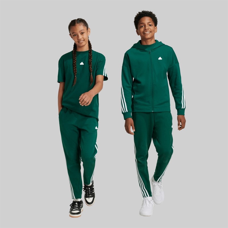 adidas Junior Future Icons 3 Streger Træningsbukser Collegiate Green/Hvid - Billede 2