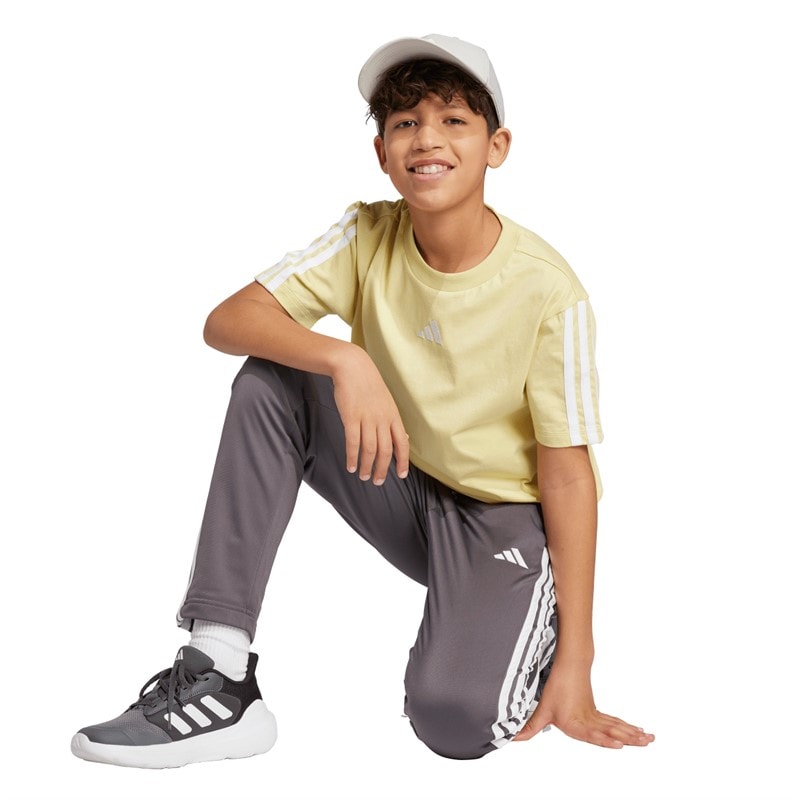 adidas Junior Drenge Essentials 3-Stripes T-shirt Powder Yellow/Hvid - Billede 3