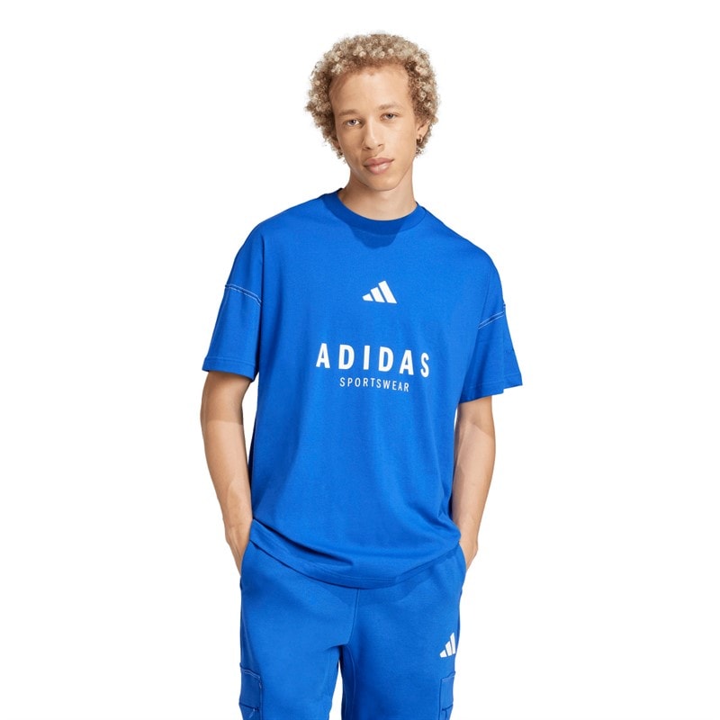 adidas Herre All Szn Grafik T-shirt Royal Blue - Billede 1
