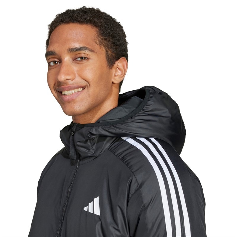 adidas Herre Essentials 3-Stripes Isoleret Hættejakke Sort - Billede 3