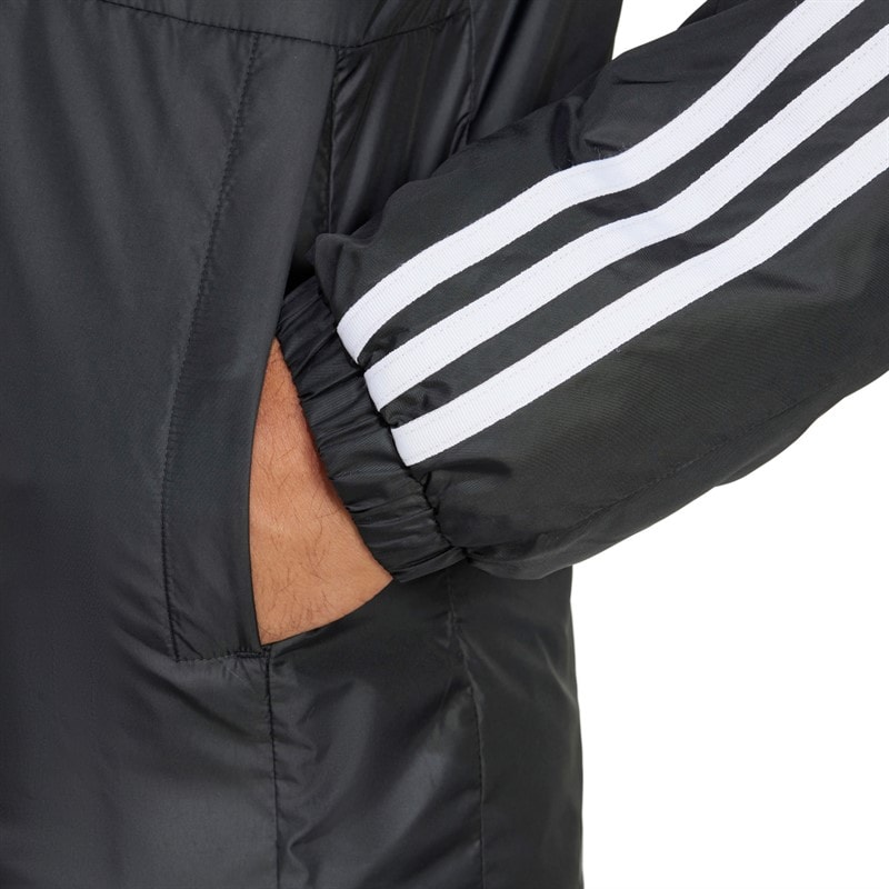 adidas Herre Essentials 3-Stripes Isoleret Hættejakke Sort - Billede 4