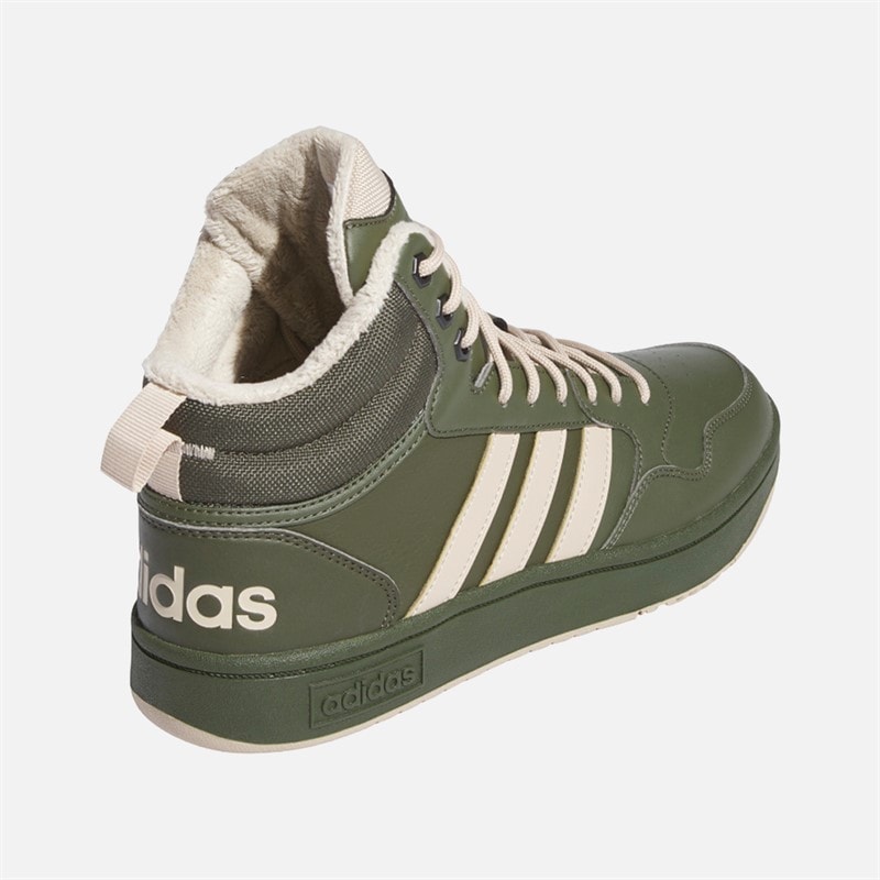 adidas Herre Hoops 3.0 Mellem Fór Forede Træningssko Night Cargo/Clay Brown/Core Black - Billede 3