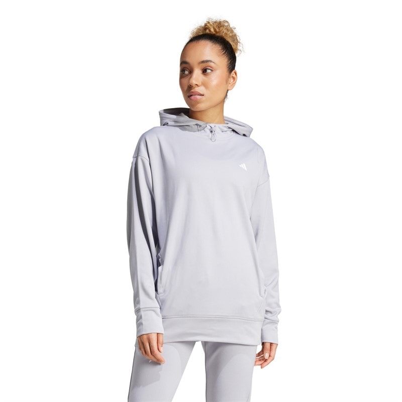 adidas Dame AEROREADY Game And Go Hættetrøje Glory Grey/Hvid
