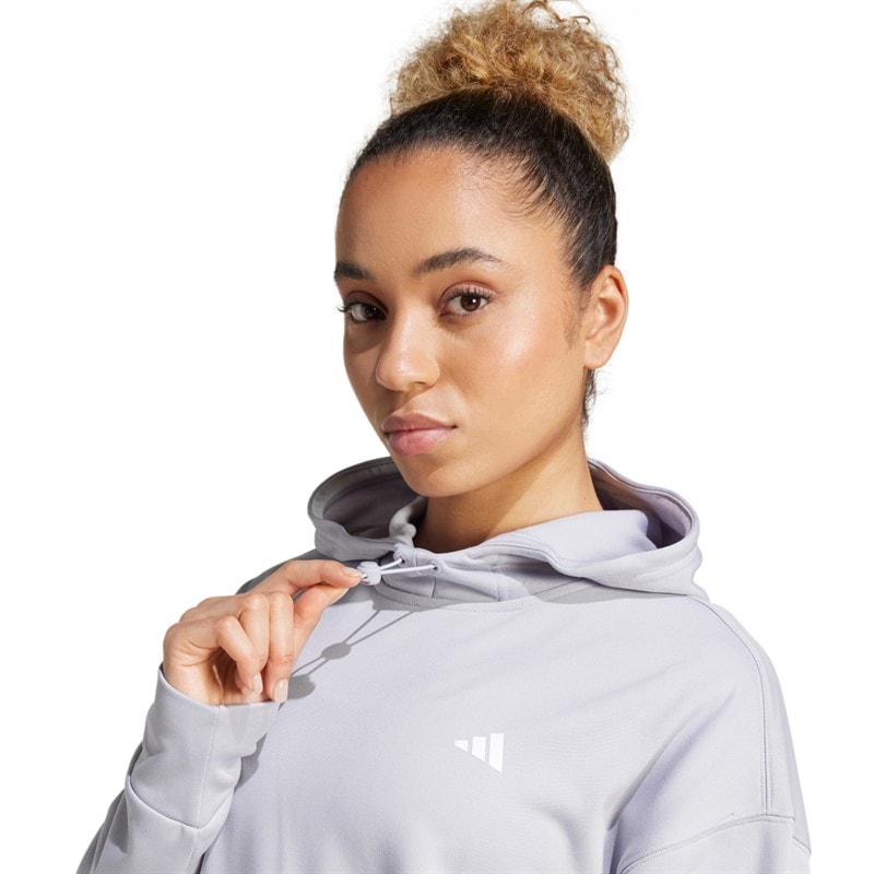 adidas Dame AEROREADY Game And Go Hættetrøje Glory Grey/Hvid - Billede 3